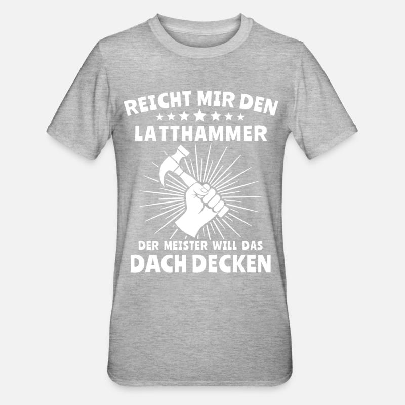 Dachdecker - Unisex Polycotton T-Shirt - Grau meliert