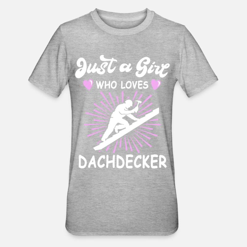 Dachdecker Handwerker Dachdecken - Unisex Polycotton T-Shirt - Grau meliert