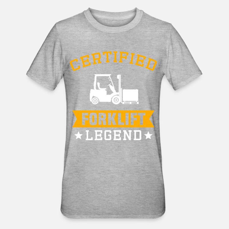 Staplerfahrer Stapler Lagerist Gabelstapler - Unisex Polycotton T-Shirt - Grau meliert