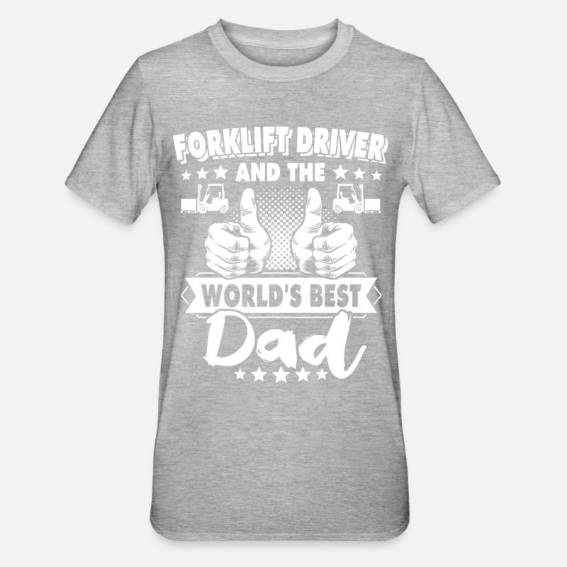 Forklift driver dad - Unisex Polycotton T-Shirt - heather grey