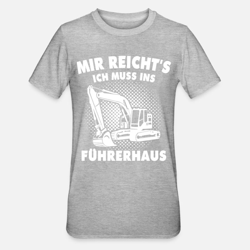 Baggerfahrer Bagger - Unisex Polycotton T-Shirt - Grau meliert