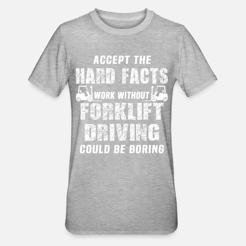 Staplerfahrer Stapler - Unisex Polycotton T-Shirt - Grau meliert