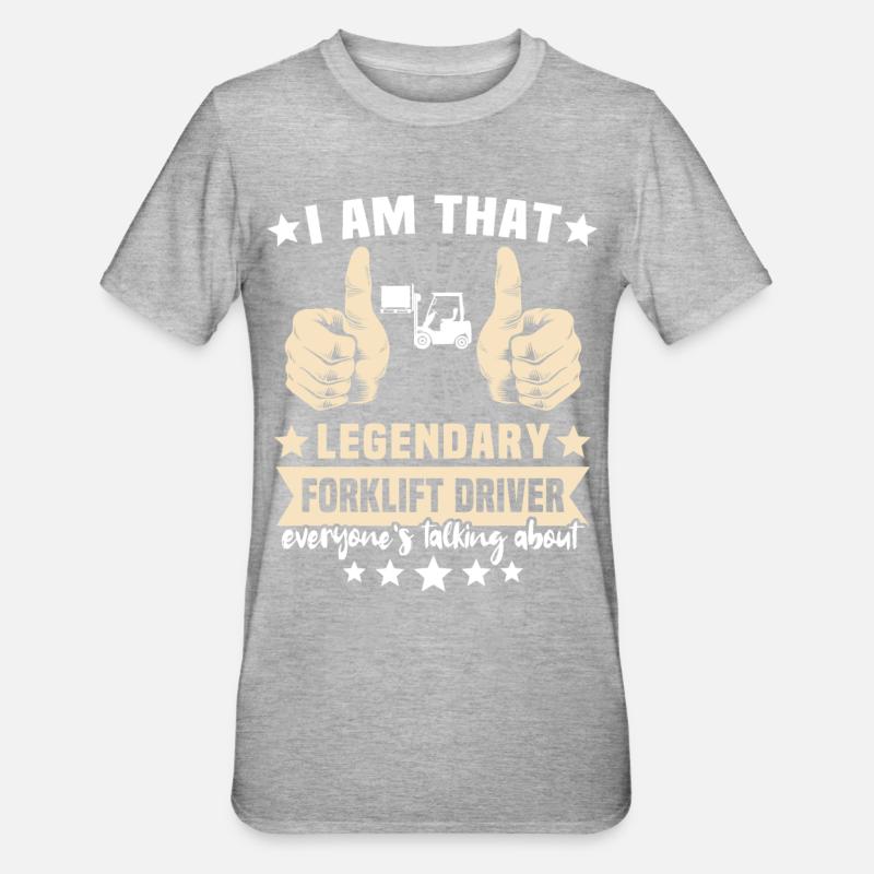 Stapler Gabelstapler - Unisex Polycotton T-Shirt - Grau meliert