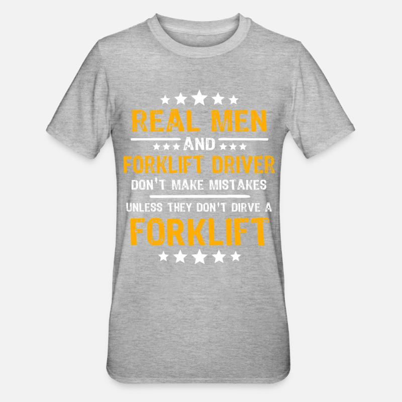 Stapler Männer Staplerfahrer - Unisex Polycotton T-Shirt - Grau meliert