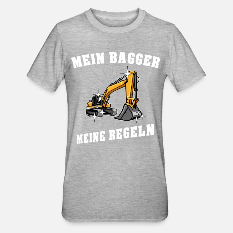 Bagger Baggerfahrer - Unisex Polycotton T-Shirt - Grau meliert