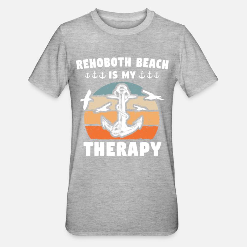 Plage de Rehoboth Delaware - T-shirt polycoton Unisexe - gris chiné