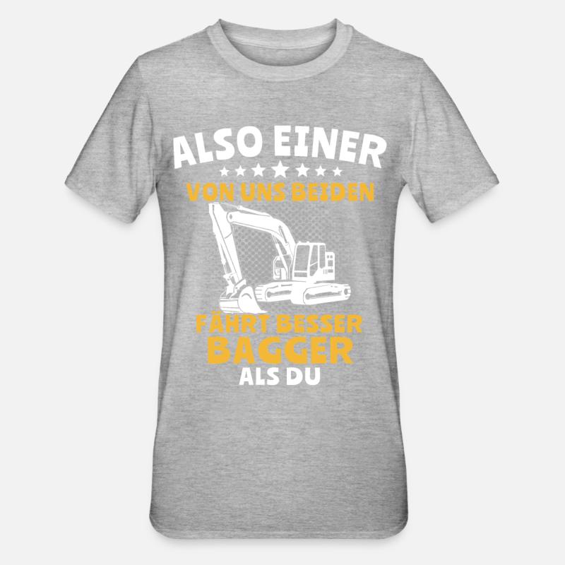 Bagger Baggerfahrer - Unisex Polycotton T-Shirt - Grau meliert