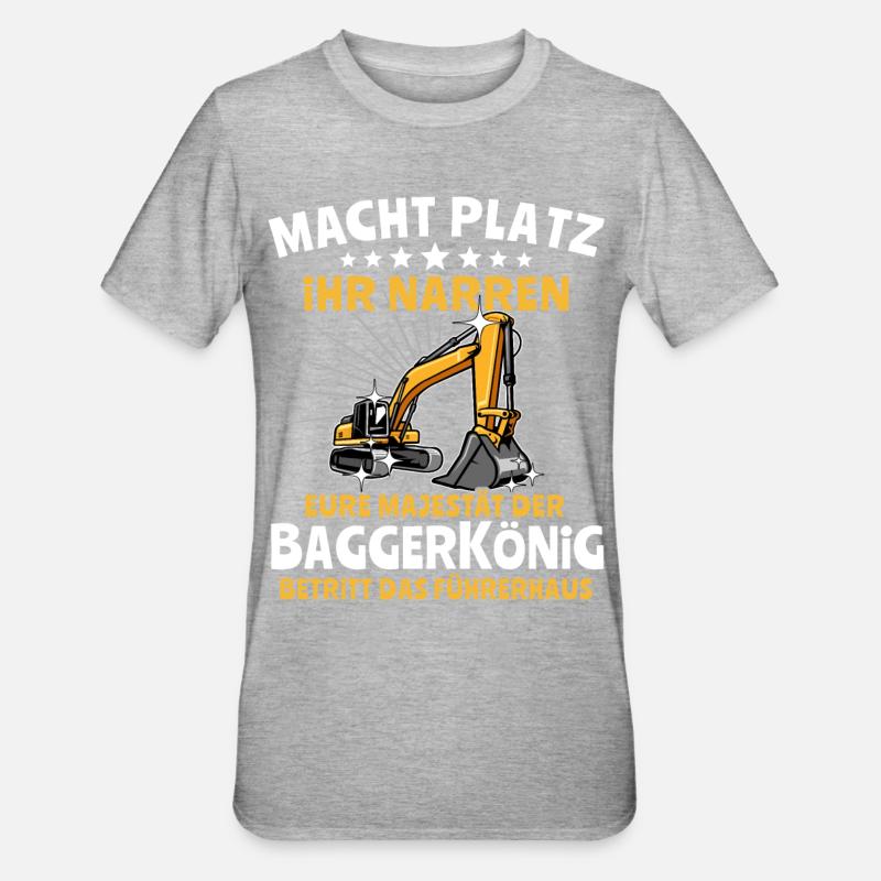 Baggerfuehrer Baggerfahrer - Unisex Polycotton T-Shirt - Grau meliert