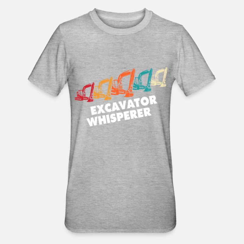 Bagger Flüsterer Liebe Baggerfahrer - Unisex Polycotton T-Shirt - Grau meliert