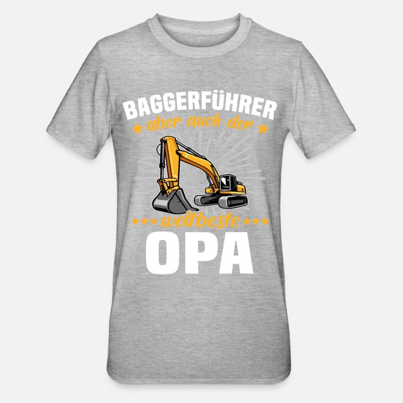 Opa Baggerfahrer - Unisex Polycotton T-Shirt - Grau meliert
