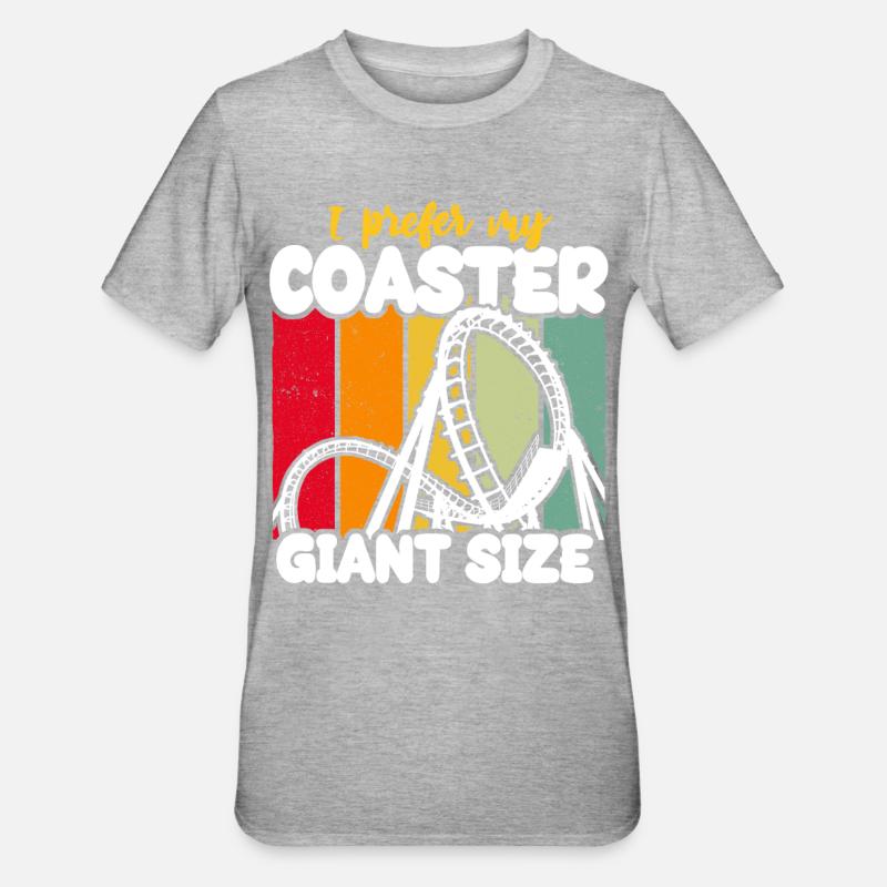 Achterbahn Achterbahnfahrer - Unisex Polycotton T-Shirt - Grau meliert