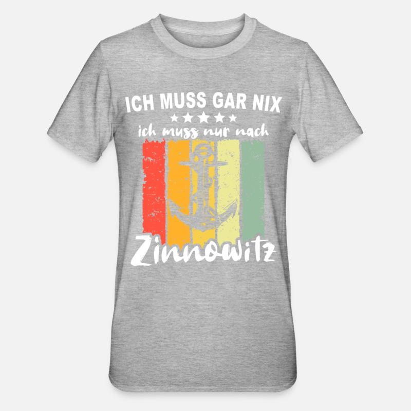 Zinnowitz Sprüche - Unisex Polycotton T-Shirt - Grau meliert