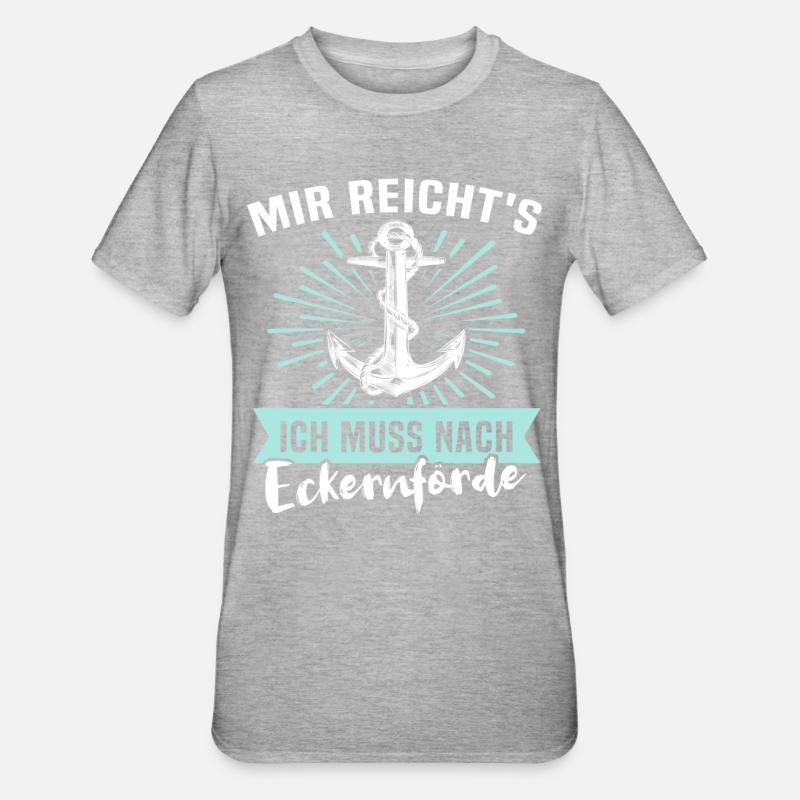 Eckernförde Eckernförder - Unisex Polycotton T-Shirt - Grau meliert