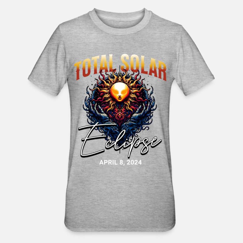 Solar Eclipse 2024 - Unisex Polycotton T-Shirt - heather grey