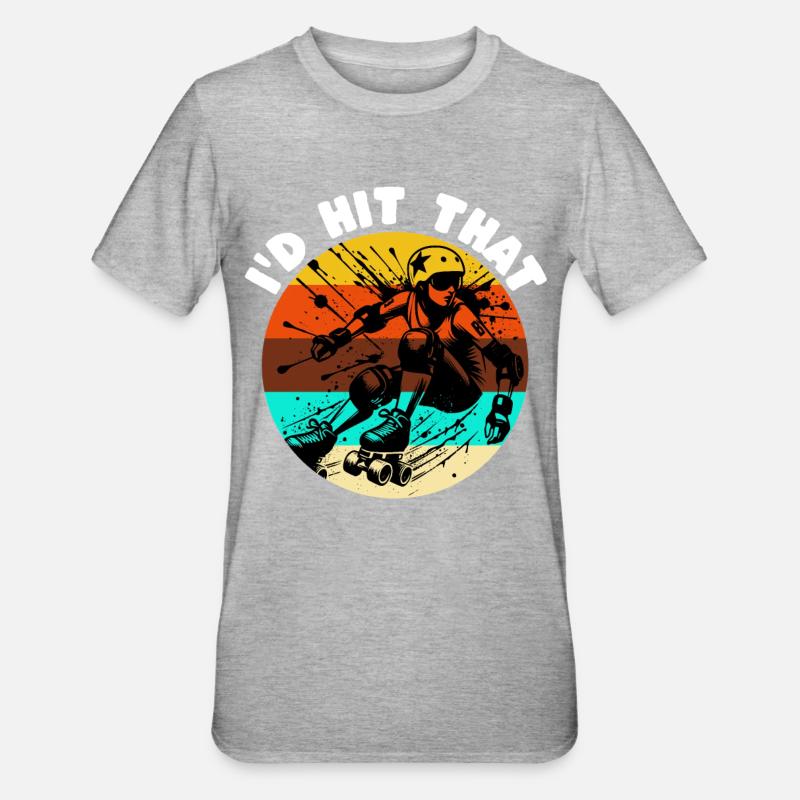 Roller Derby Sprüche - Unisex Polycotton T-Shirt - Grau meliert