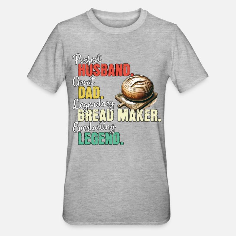Breadmaker Dad - Unisex Polycotton T-Shirt - heather grey