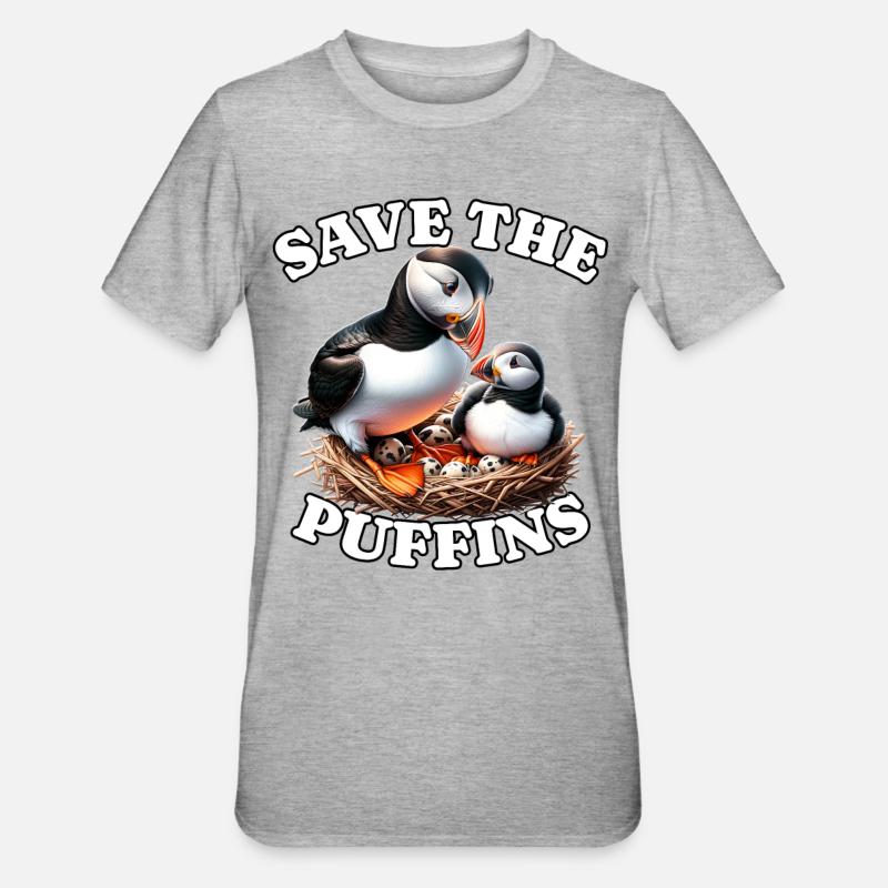 Macareux de la Save - T-shirt polycoton Unisexe - gris chiné
