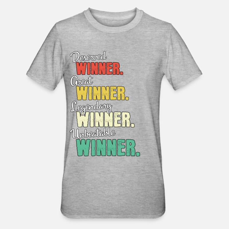 Gewinner - Unisex Polycotton T-Shirt - Grau meliert