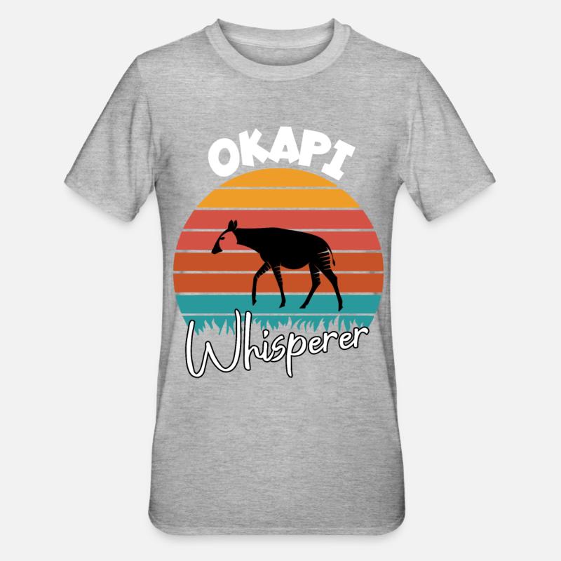 Okapi Flüsterer - Unisex Polycotton T-Shirt - Grau meliert