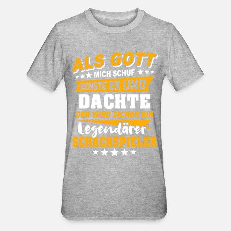 Joueur d’échecs Échecs - T-shirt polycoton Unisexe - gris chiné