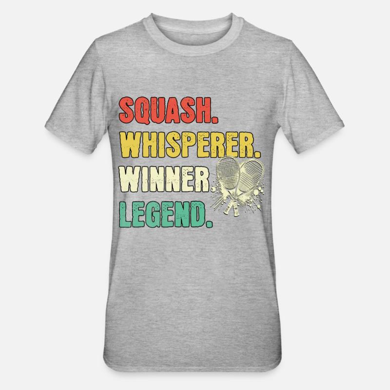 Squash Flüsterer Squash Legende - Unisex Polycotton T-Shirt - Grau meliert
