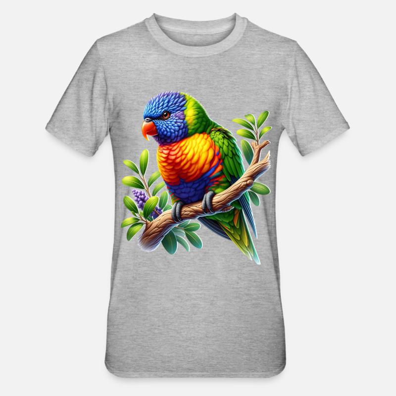 Rainbow lorikeet - Unisex Polycotton T-Shirt - heather grey