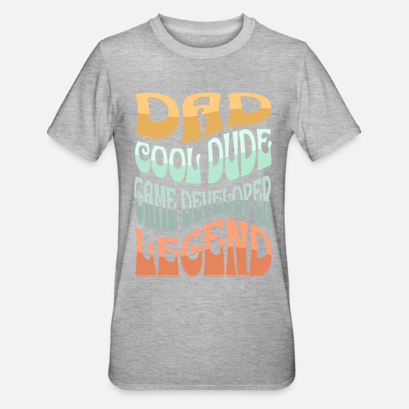 Dad Game Developer - Unisex Polycotton T-Shirt - heather grey