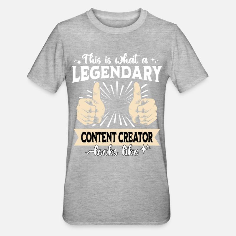 Legendärer Content Creator - Unisex Polycotton T-Shirt - Grau meliert