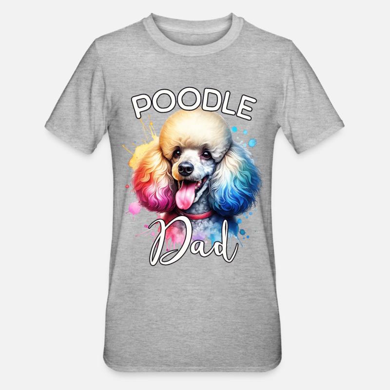 Papa caniche - T-shirt polycoton Unisexe - gris chiné