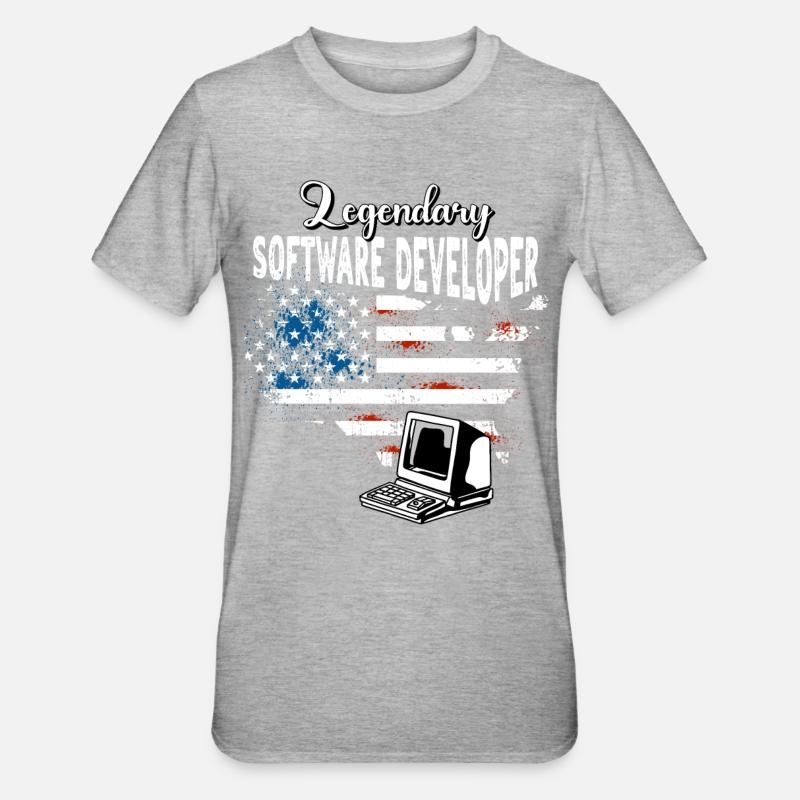 Software Developer US - Unisex Polycotton T-Shirt - heather grey