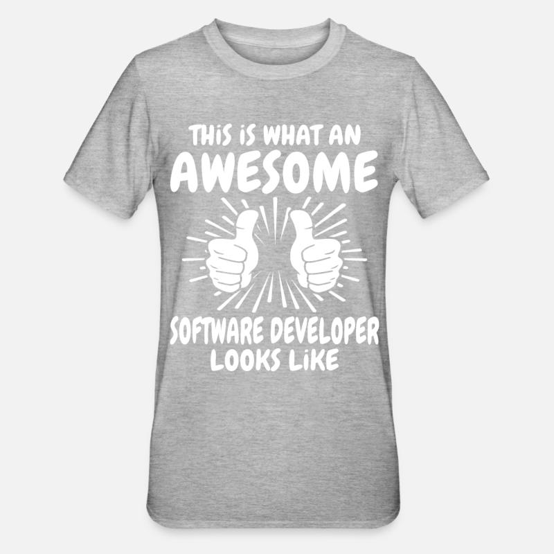 Software Developer - Unisex Polycotton T-Shirt - heather grey