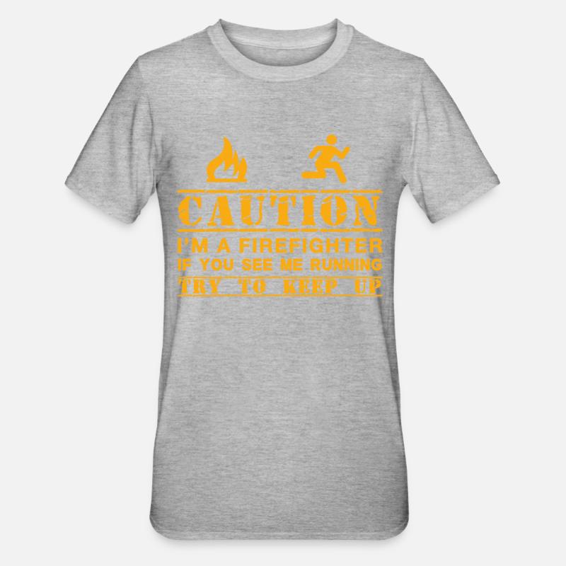 Funny Fireman Gift Idea - Unisex Polycotton T-Shirt - heather grey