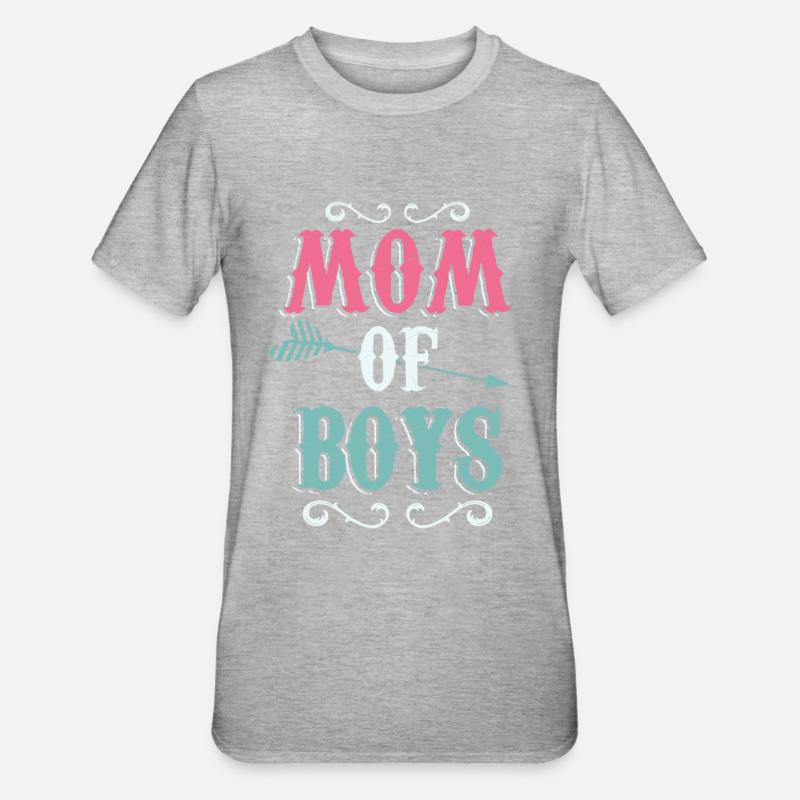 Mutter von Knaben Geschenk Muttertag T-Shirt - Unisex Polycotton T-Shirt - Grau meliert