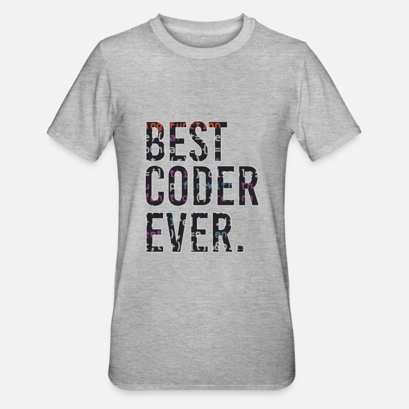Best programmer code coder - Unisex Polycotton T-Shirt - heather grey