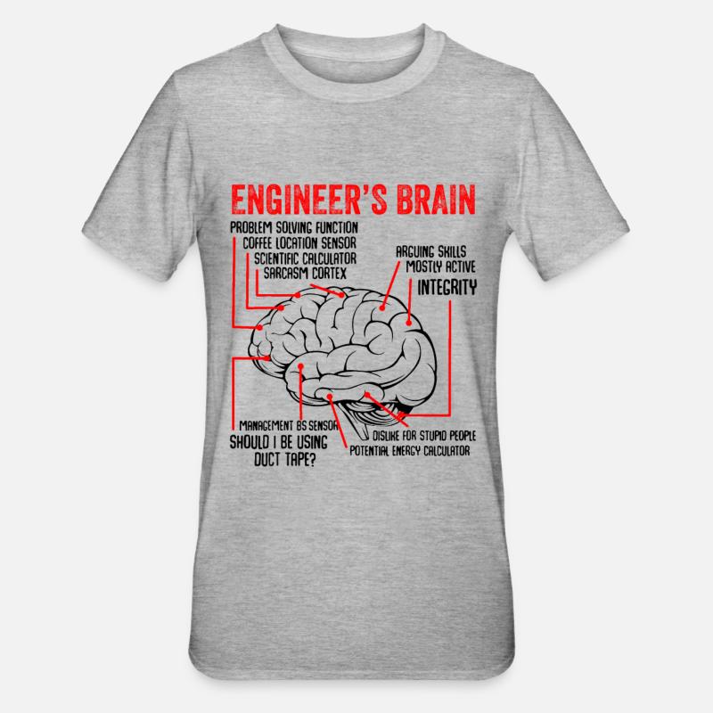 Engineers Brain Engineer Technology Gift - Unisex Polycotton T-Shirt - heather grey