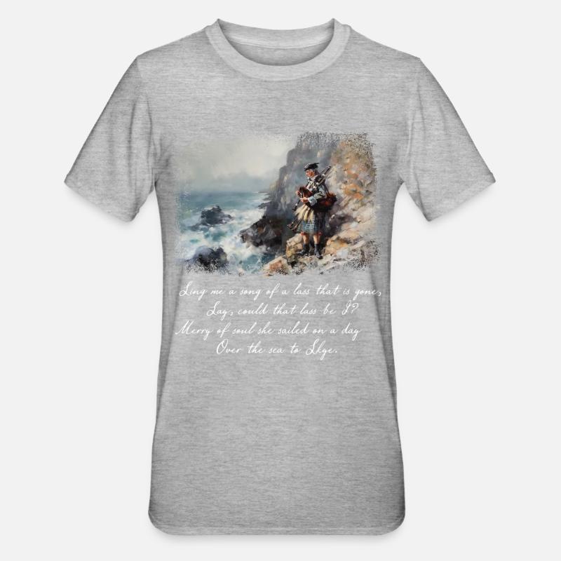 Chanson du bateau Skye - T-shirt polycoton Unisexe - gris chiné