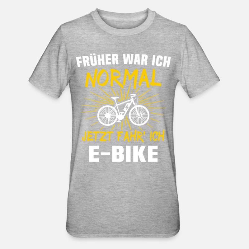Ebike Sprüche E-Biker - Unisex Polycotton T-Shirt - Grau meliert
