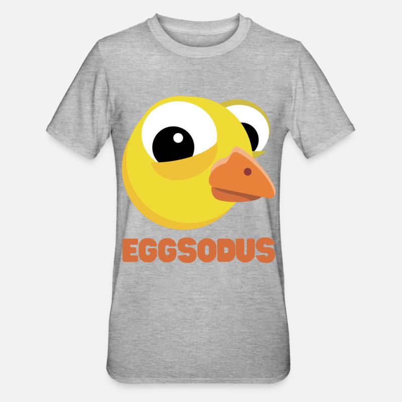 Funny chick pun EGGSODUS - Unisex Polycotton T-Shirt - heather grey