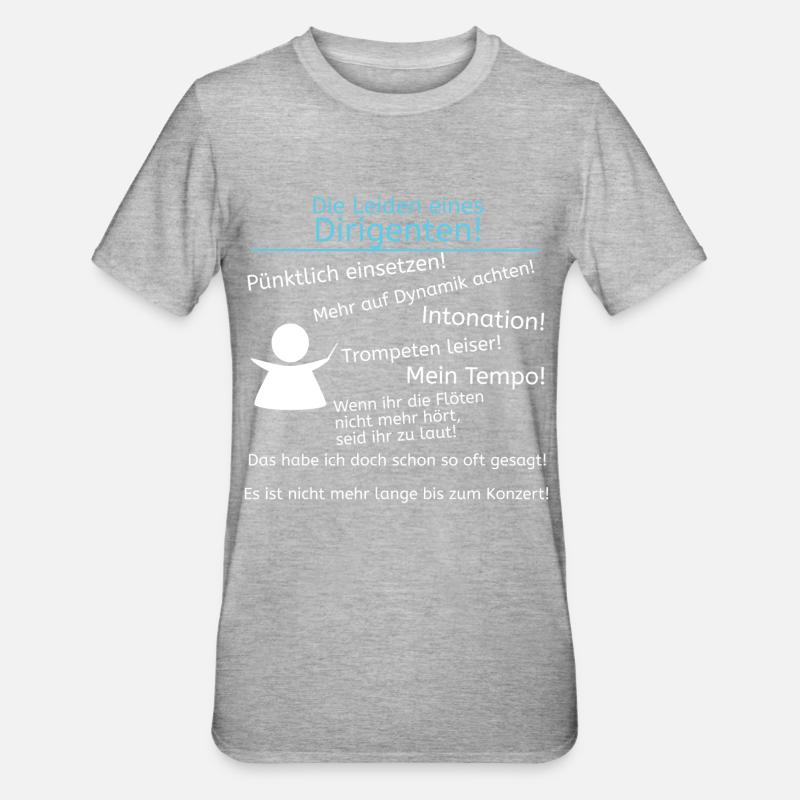 Leiden eines Dirigenten - Unisex Polycotton T-Shirt - Grau meliert