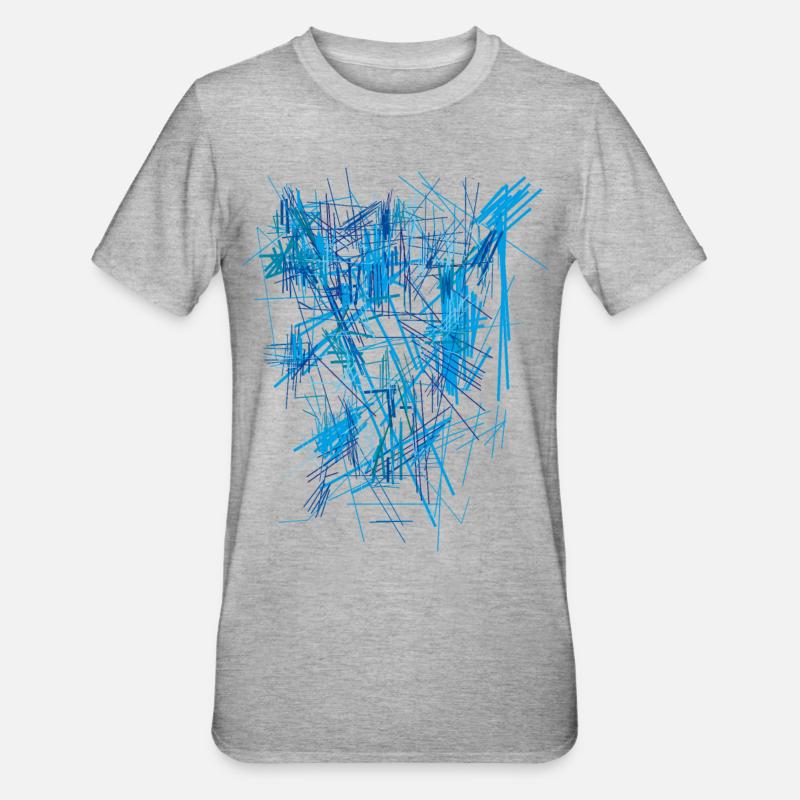 Fond Bleu - T-shirt polycoton Unisexe - gris chiné