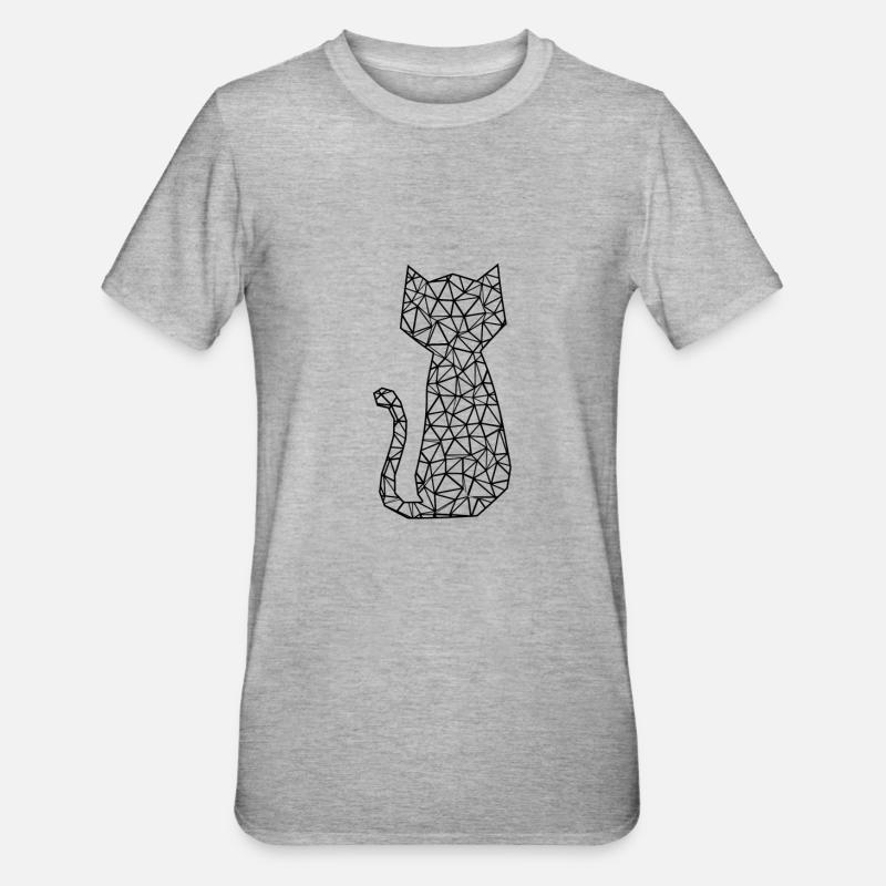 Katze - Unisex Polycotton T-Shirt - Grau meliert