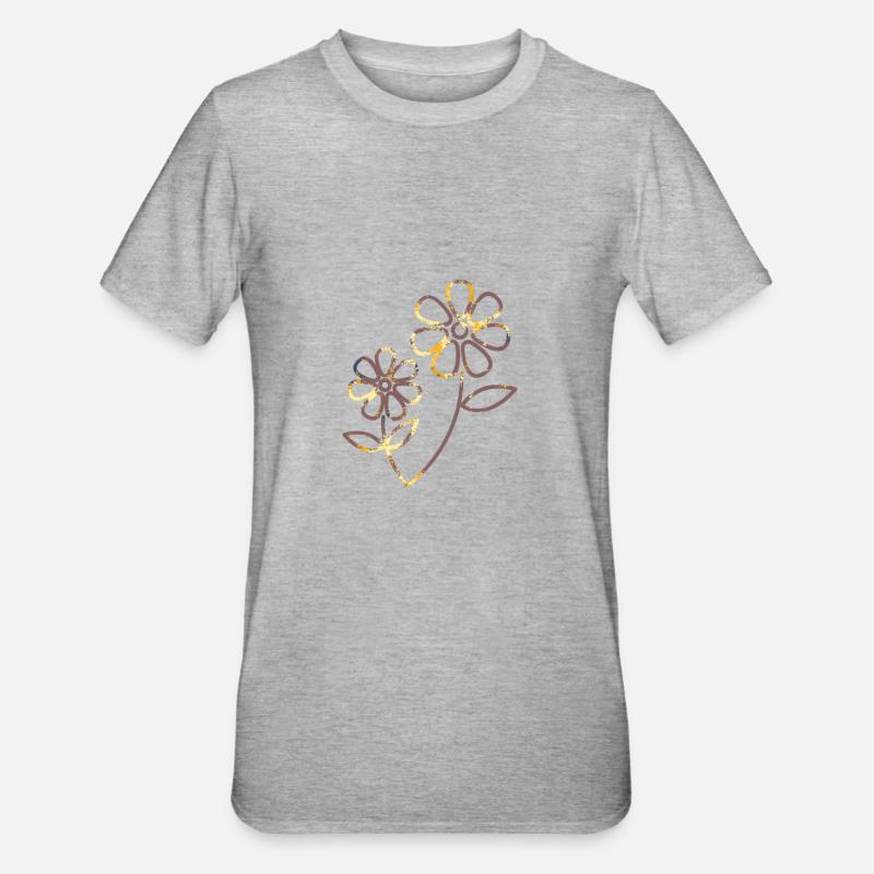 Fleur - T-shirt polycoton Unisexe - gris chiné