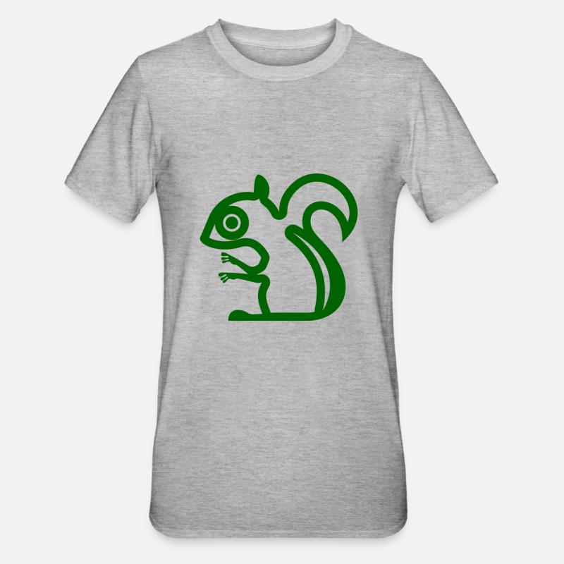 Écureuils - T-shirt polycoton Unisexe - gris chiné