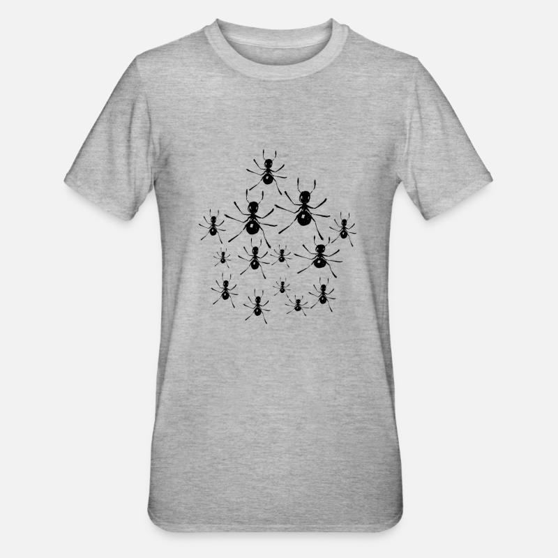 fourmis armée - T-shirt polycoton Unisexe - gris chiné