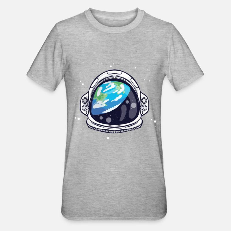 Astronaut helmet space fun all outer space Galaxy - Unisex Polycotton T-Shirt - heather grey
