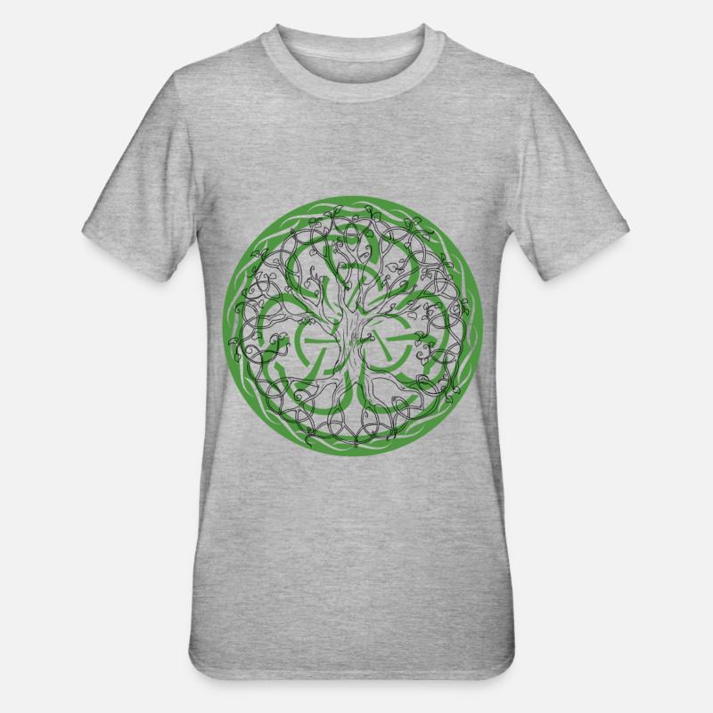 Celtic Irlande Vikings nicot celtique arbre - T-shirt polycoton Unisexe - gris chiné