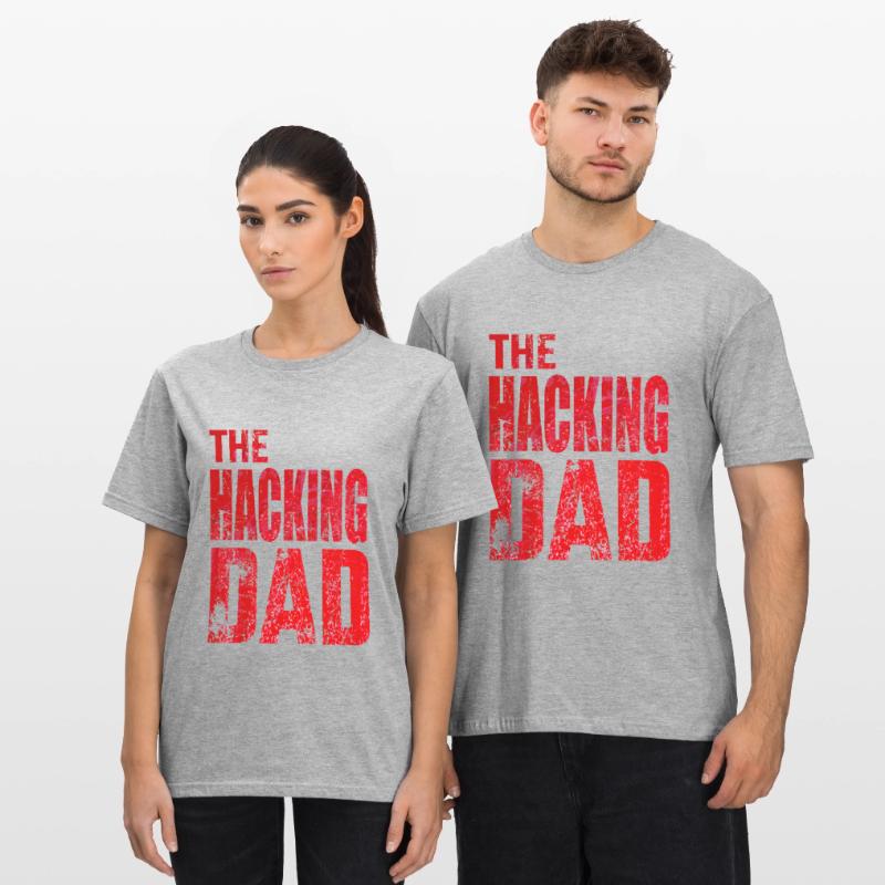 Le Hacking Dad Hacking Père Papa Code ordinateur T-shirt polycoton Unisexe