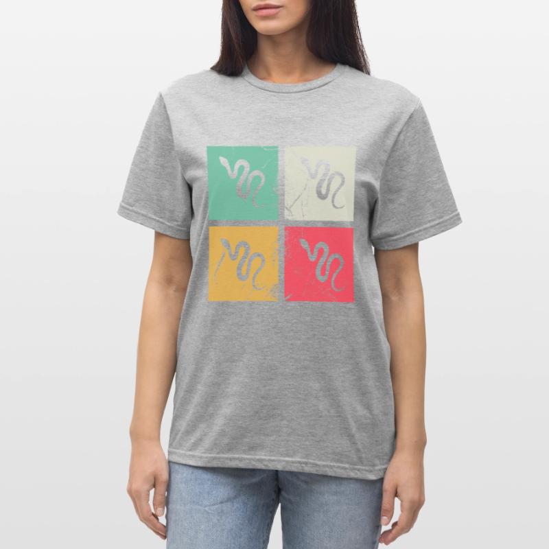 Snake Retro Reptile Python Idée cadeau T-shirt polycoton Unisexe