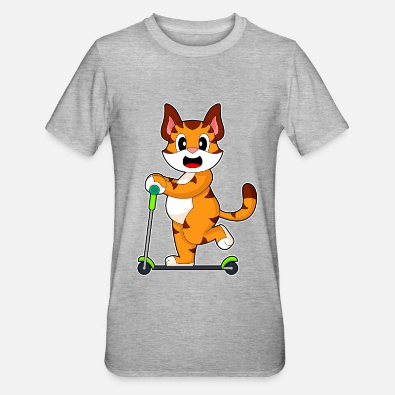 Tiger Scooter - Unisex Polycotton T-Shirt - heather grey