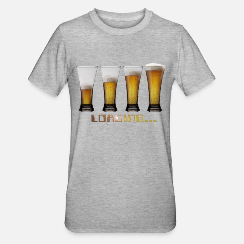 tshirt loading beers by customstyle - T-shirt polycoton Unisexe - gris chiné